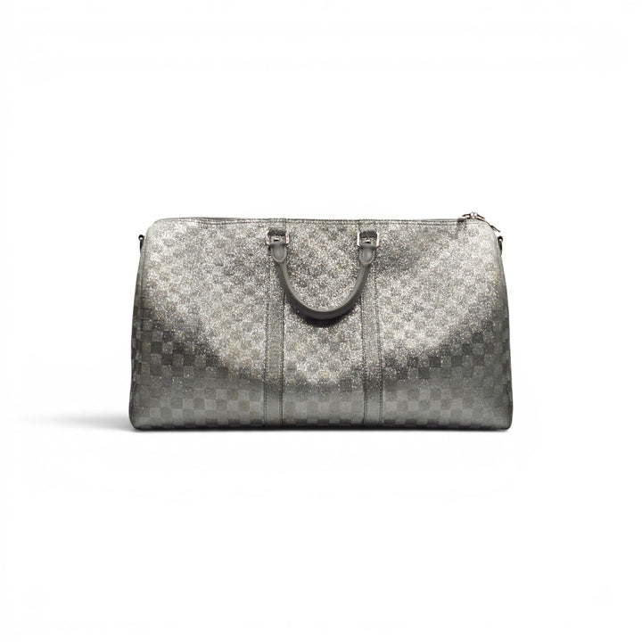 Louis Vuitton x Virgil Abloh Silver Glitter Damier Keepall 50 Bandoulière 2022