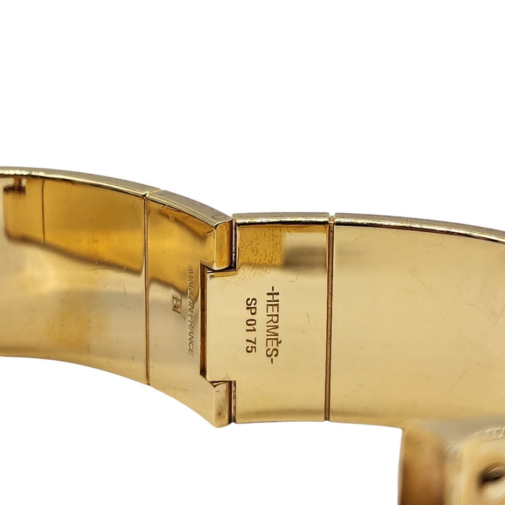 Hermès Charnière Uni Bracelet Gold-Tone Enamel Made in France