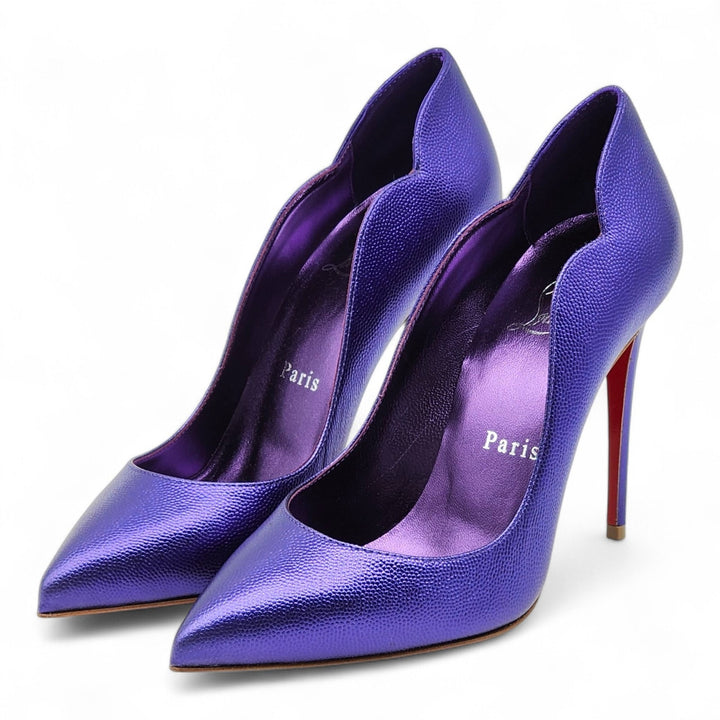 Christian Louboutin Hot Chick Leather Pumps 100mm Purple EU 36 US 5.5