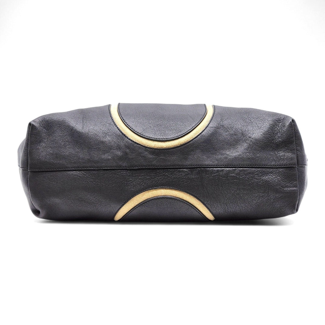 Maison Margiela Four Stitches Leather Large Tote Bag in Black