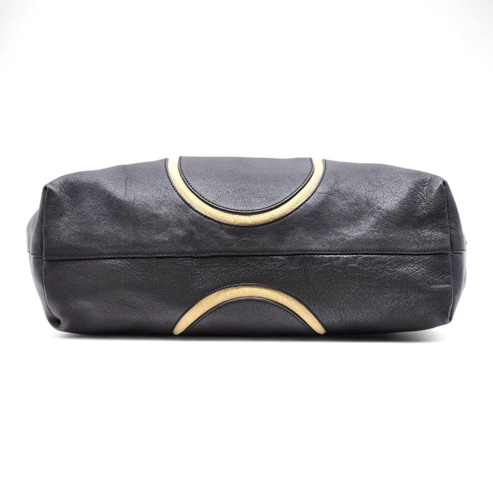 Maison Margiela Four Stitches Leather Large Tote Bag in Black