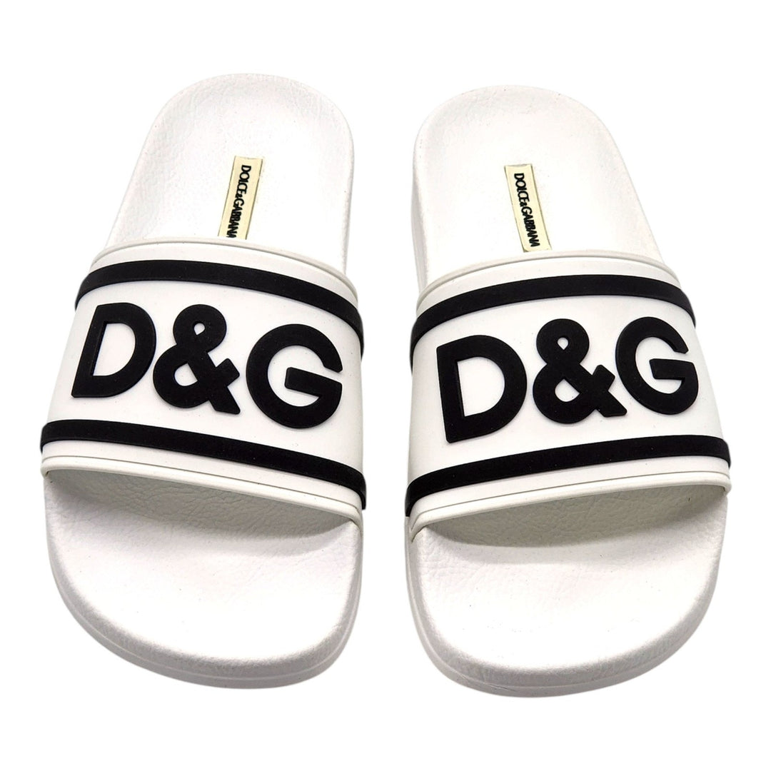 Dolce & Gabbana Logo Saint Barth Rubber Pool Slides White EU 39 US 9