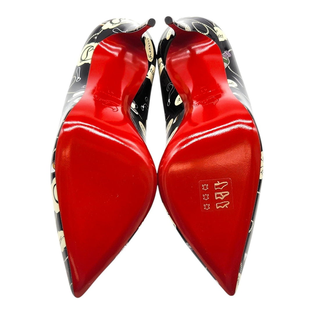 Christian Louboutin Hot Chick Leather Pumps Comicbook Black EU 41 US 10.5