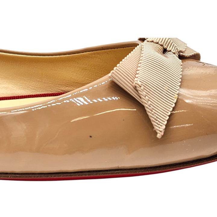 Christian Louboutin Gloriana Patent Leather Ballet Flats Nude EU 41 US 10.5