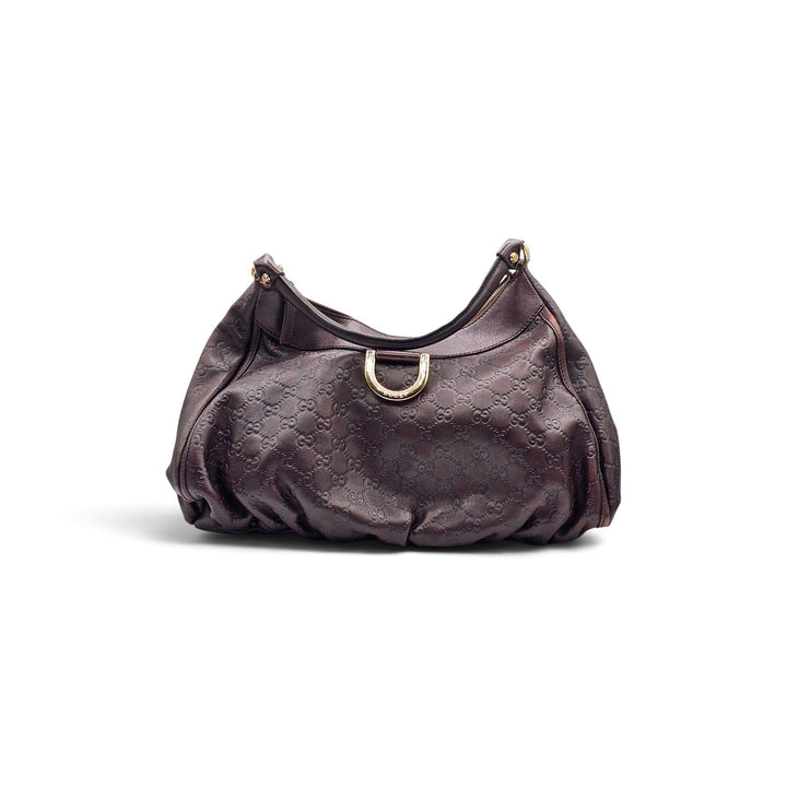 Gucci Abbey D-Ring Guccissima Leather Brown Hobo Shoulder Bag 189833 - Preowned