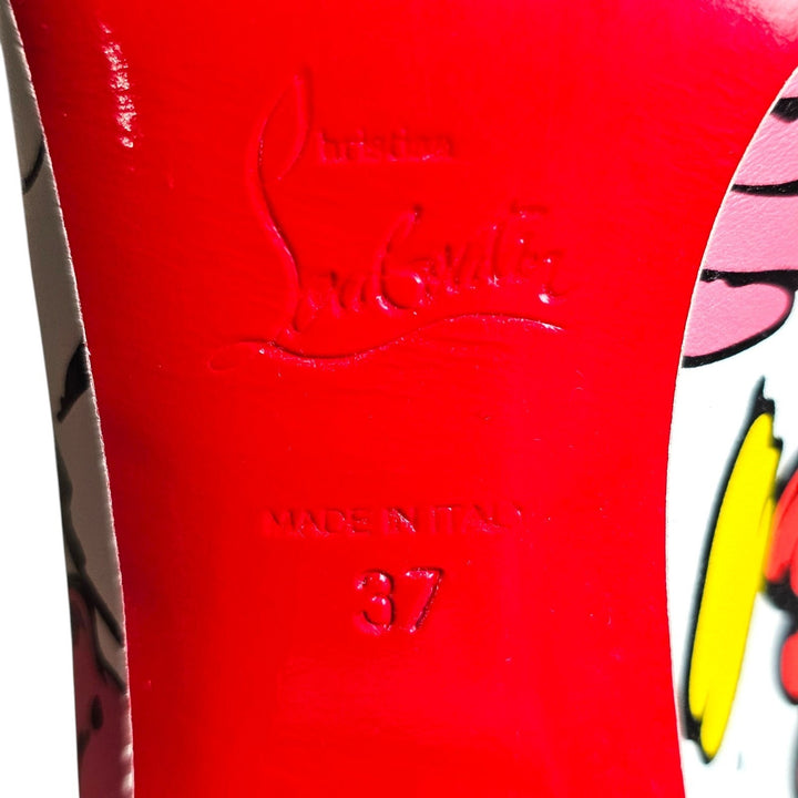 Christian Louboutin x Shun Sudo Miss Jane 55mm Leather Pumps Floral EU 37 US 7