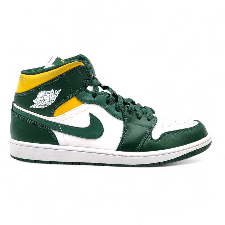 Nike Air Jordan 1 Mid 554724-371 Leather Sneakers Noble Green US 11