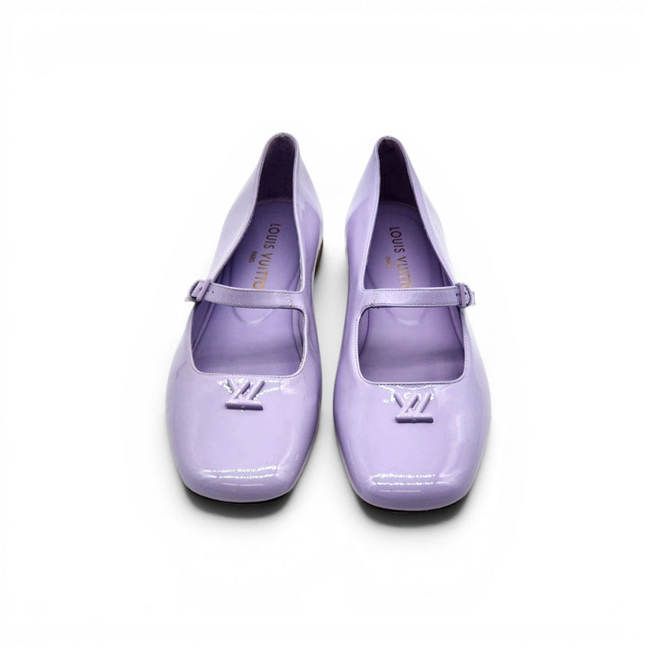 Louis Vuitton Swing Flat Mary Jane Ballerina Lilac Leather Flats EU 39 US 9 NWB