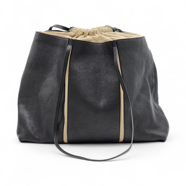 Maison Margiela Four Stitches Leather Large Tote Bag in Black