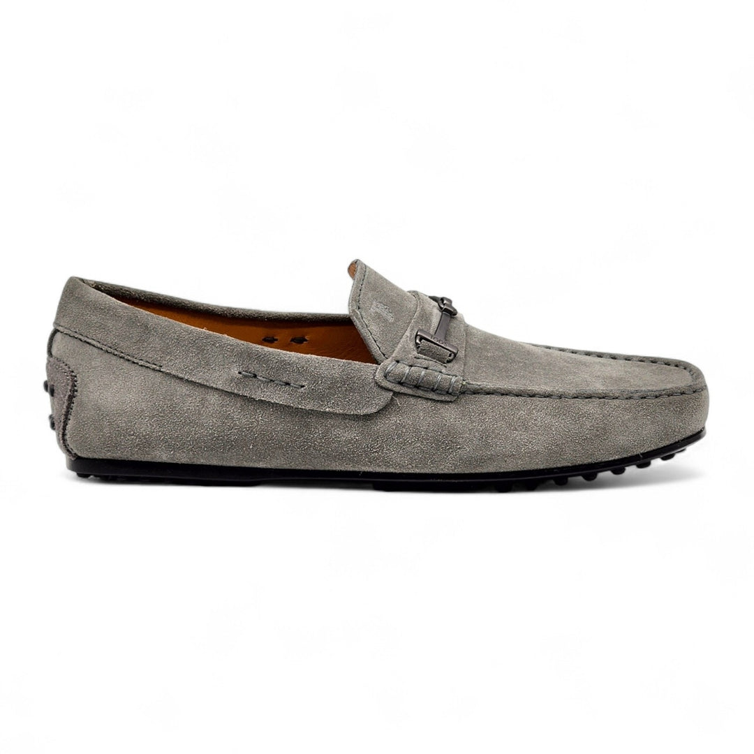 Tod’s City Gommino Driving Men's Suede Loafers Gray UK 8 US 9.5