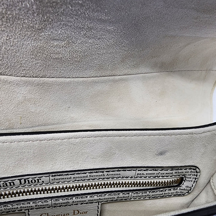 Christian Dior Saddle Bag Newspaper Print Limited Edition 2024 - White Black