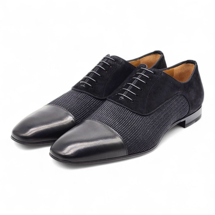 Christian Louboutin Greggo Leather and Suede Oxford Shoes Black EU 46.5 US 13.5