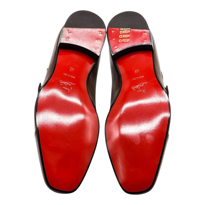 Christian Louboutin Mortimer Monk Leather Shoes Brown EU 42 US 9