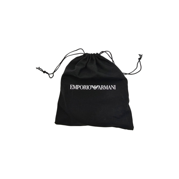 Emporio Armani by Giorgio Armani Black Leather Men's Belt with Eagle Logo Buckle