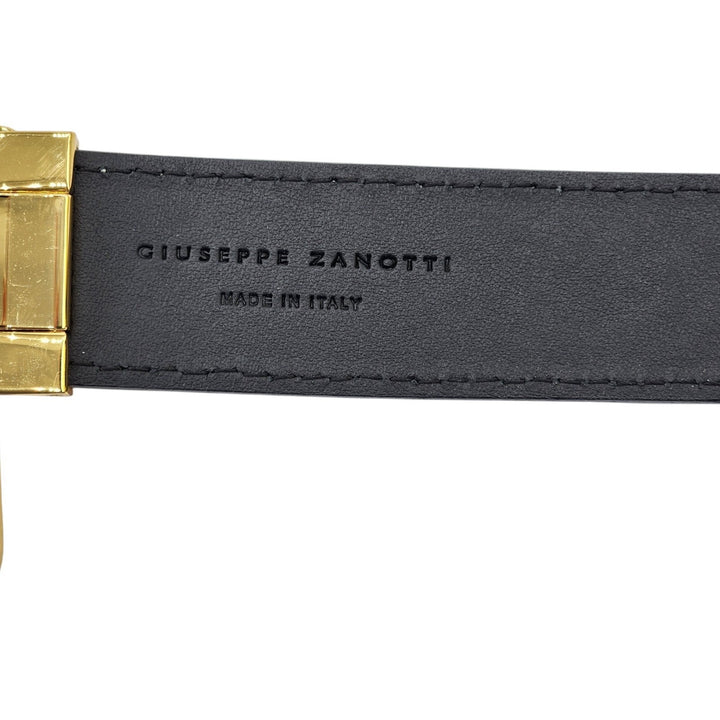 Giuseppe Zanotti Logo Crocodile Leather Belt Gold One Size