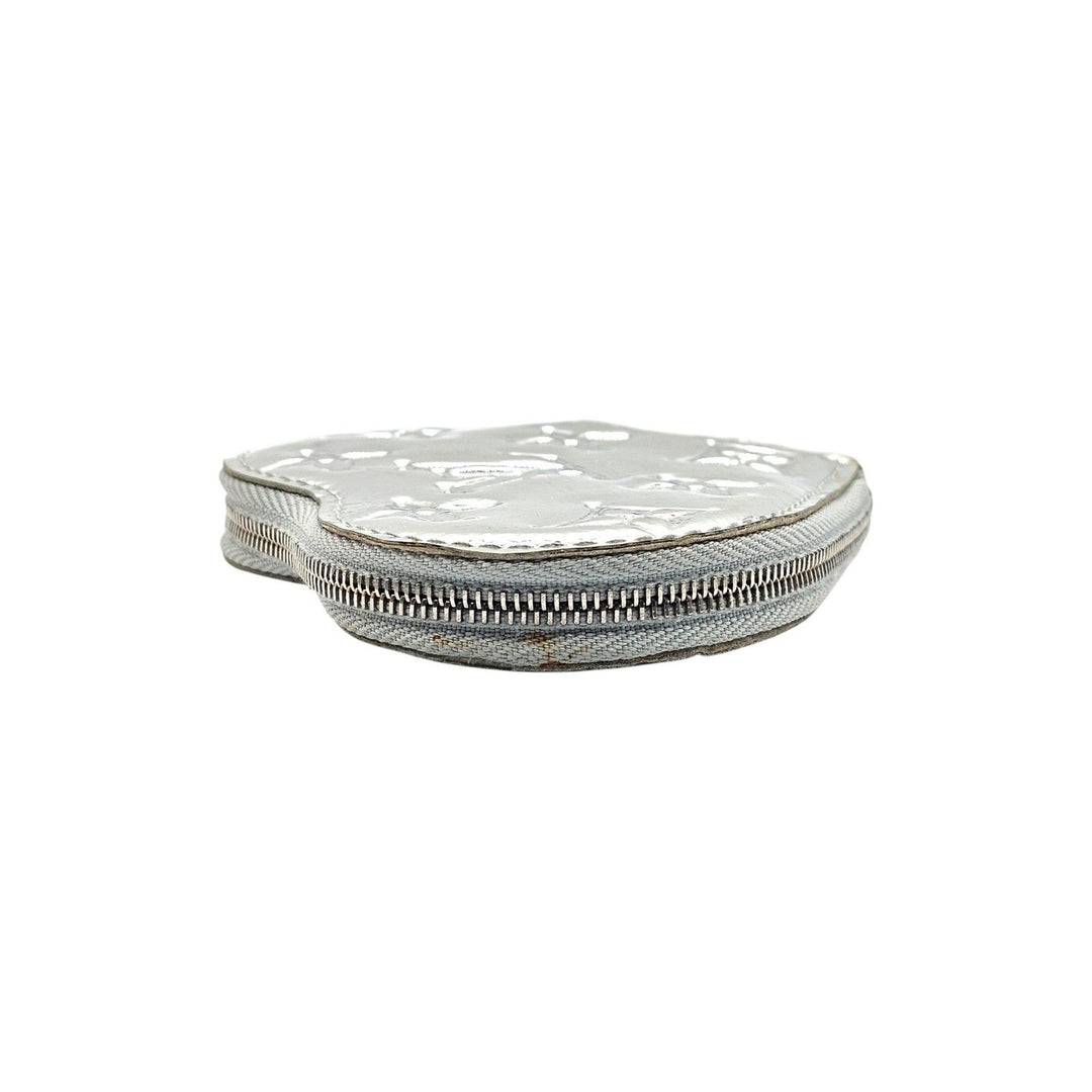 Louis Vuitton Miroir Porte Monnaie Coeur Heart Coin Purse Case Silver M93566