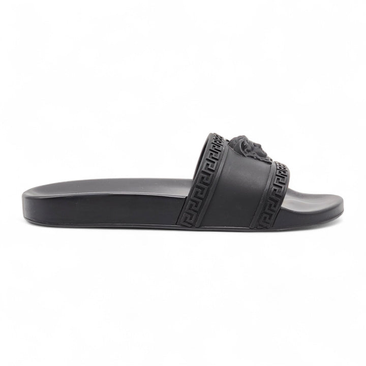 Versace Medusa Men's Black Pool Slides Sandals - Preowned Size EU 44 US 11