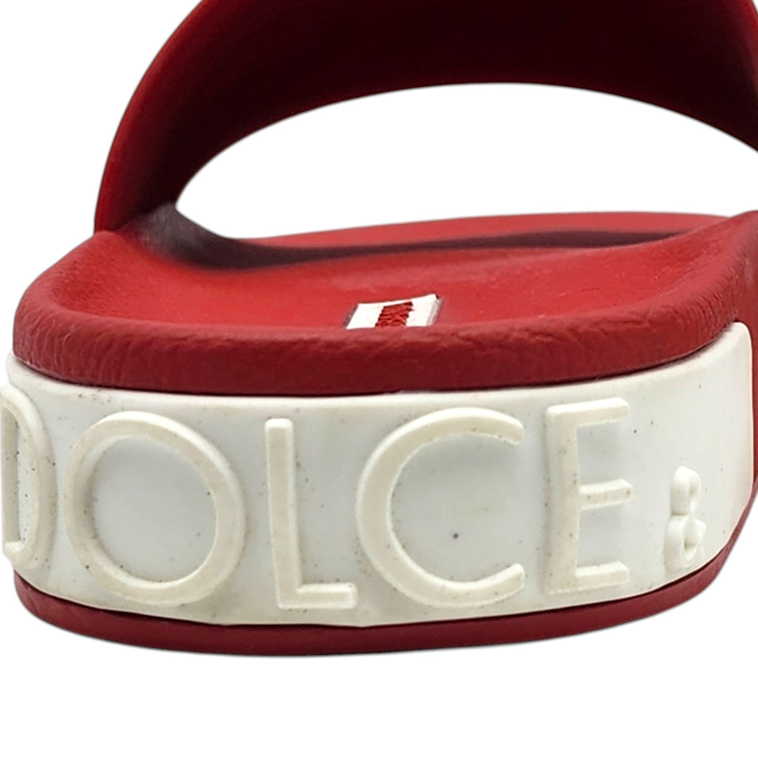 Dolce&Gabbana Saint Barth Rubber Pool Slides in Red EU 39 US 9