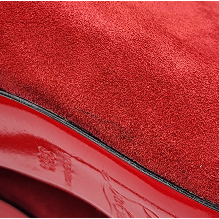 Christian Louboutin Vitish Suede Knee High Boots Red EU 35.5 US 5 - New $1950