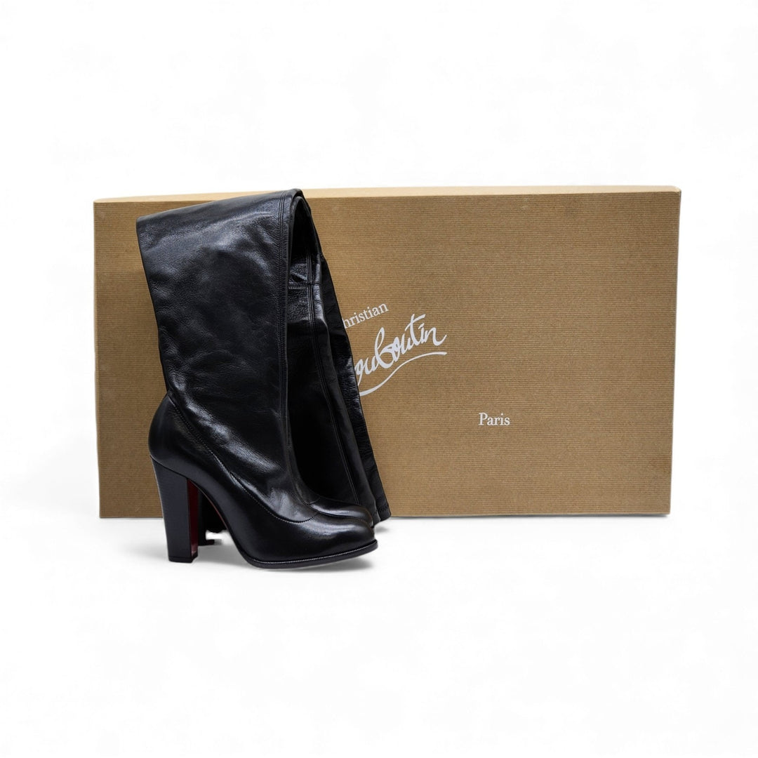 Christian Louboutin Kiss Me Gena Over The Knee Leather Boots EU 37 US 7 $1795