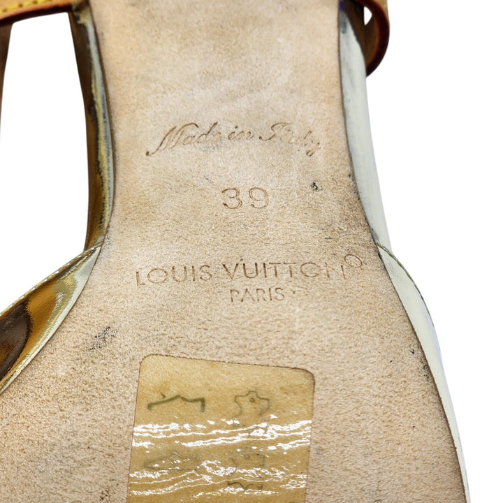 Louis Vuitton Metallic Gold Leather Slingback Pumps EU 39 US 8.5