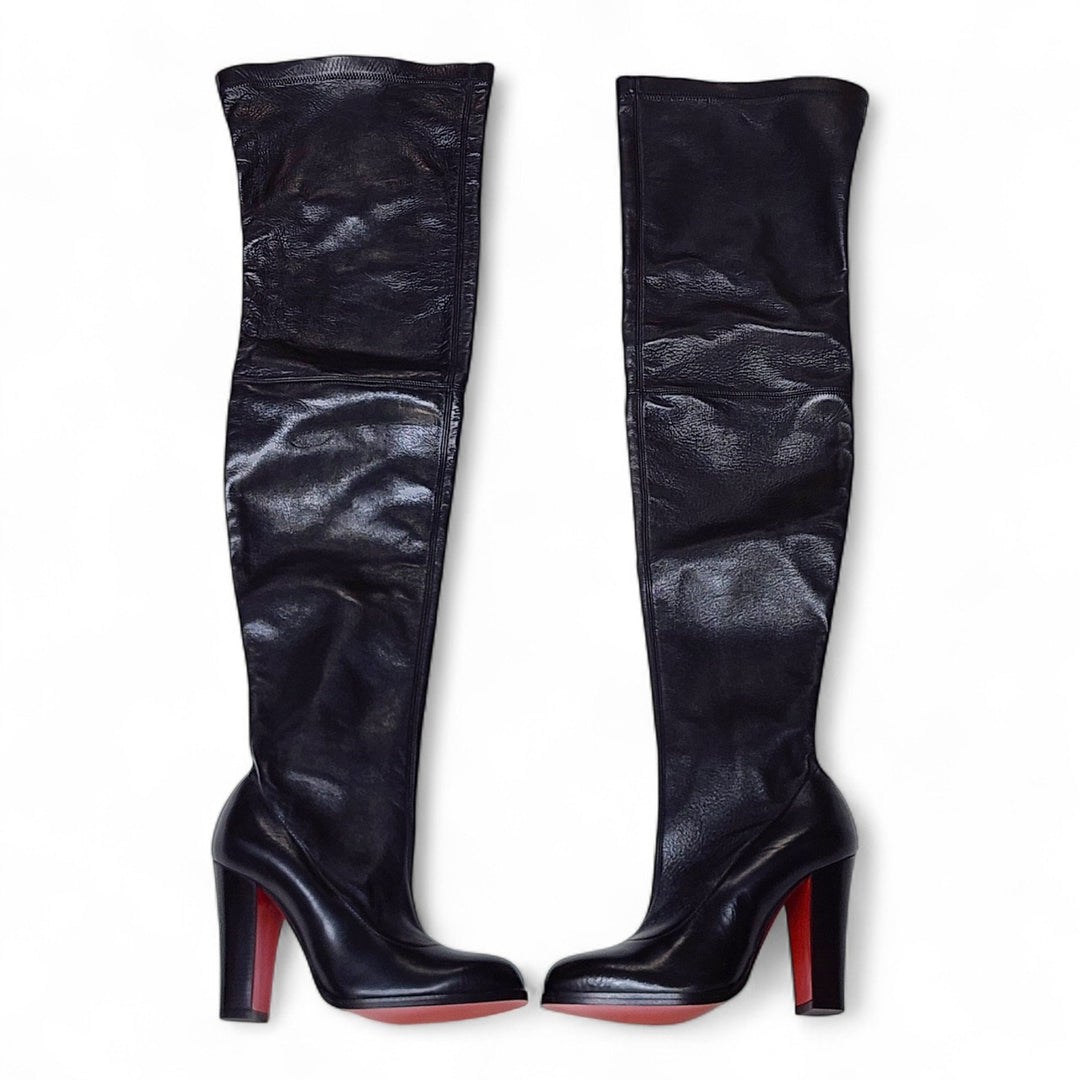 Christian Louboutin Kiss Me Gena Leather Over the Knee Boots EU 37 US 6.5 $1795