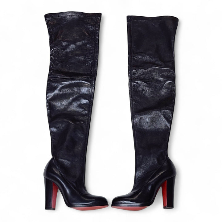 Christian Louboutin Kiss Me Gena Leather Over the Knee Boots EU 37 US 6.5 $1795
