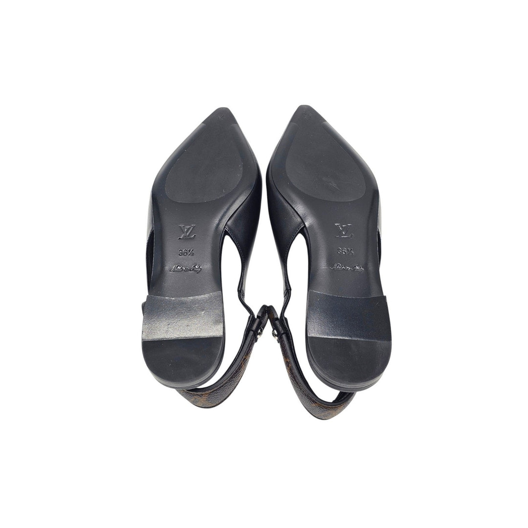 Louis Vuitton Legacy Slingback Ballerina Flats Black EU 36.5 US 6.5 - NWB $1100