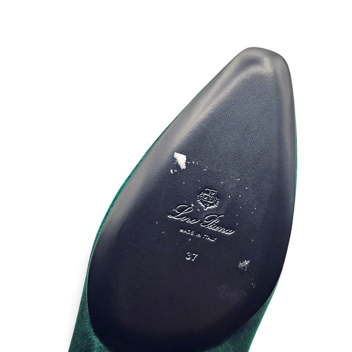 Loro Piana Primula Suede Mapo Green Ballet Flats EU 37 US 7 Women - NWOB $1185