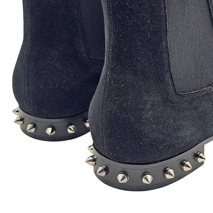 Christian Louboutin So Roadie Flat Suede Boots Black EU 40.5 US 7.5
