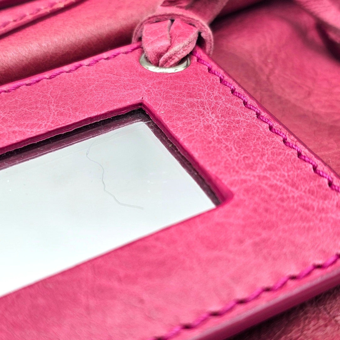 Balenciaga Motorcross Giant 21 Envelope Clutch Bag Pink Leather Mirror 186182