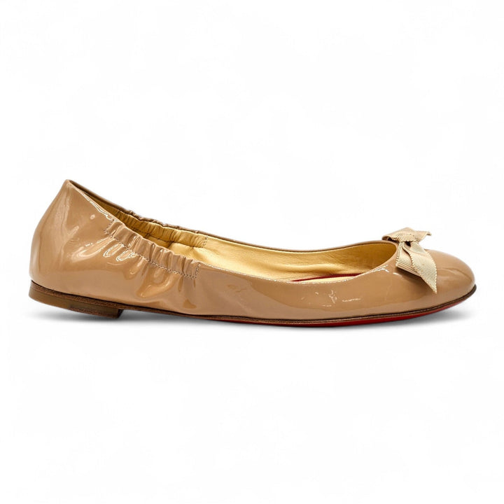 Christian Louboutin Gloriana Leather Ballet Flats Nude EU 40.5 US 10 - New $745