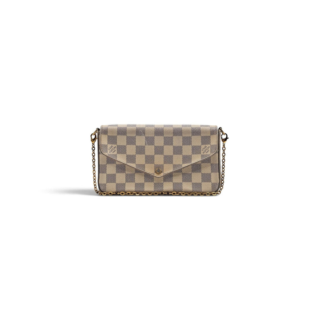 Louis Vuitton Damier Azur Pochette Félicie Chain Shoulder Crossbody Bag