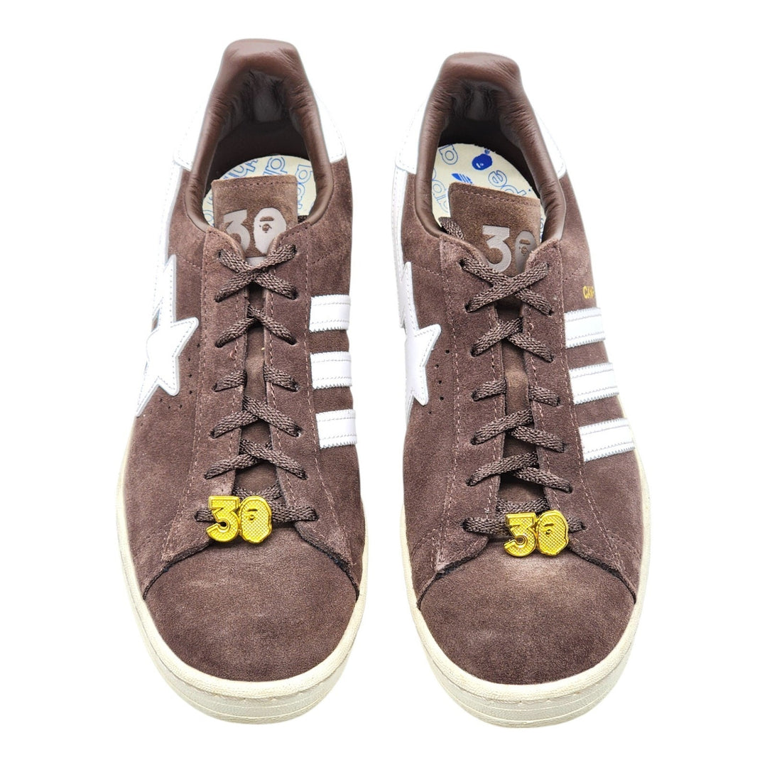 Adidas x BAPE Campus 80s Suede Sneakers 30th Anniversary Brown IF3379 US 10.5