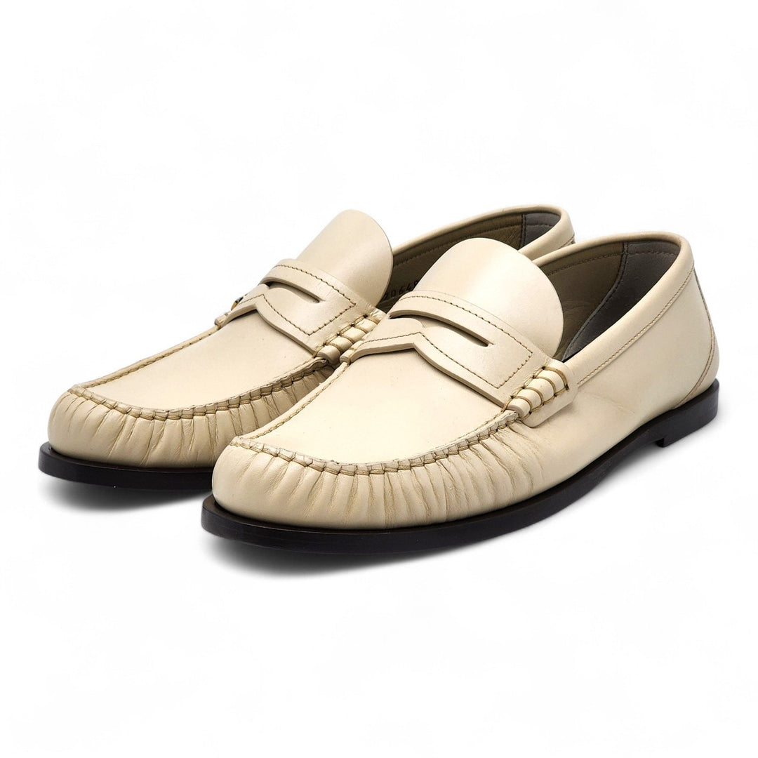 Saint Laurent Le Loafer YSL Monogram Leather Loafers White EU 40 US 10