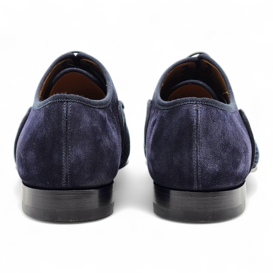 Christian Louboutin Greggo Leather and Suede Oxford Shoes Blue EU 40 US 7