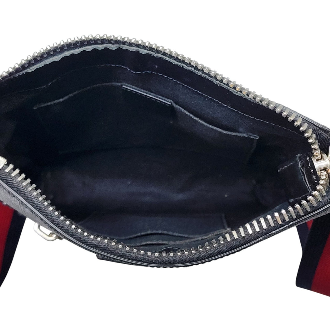 Gucci GG Supreme Small Messenger Crossbody Bag Black Gray 792082 - $1580