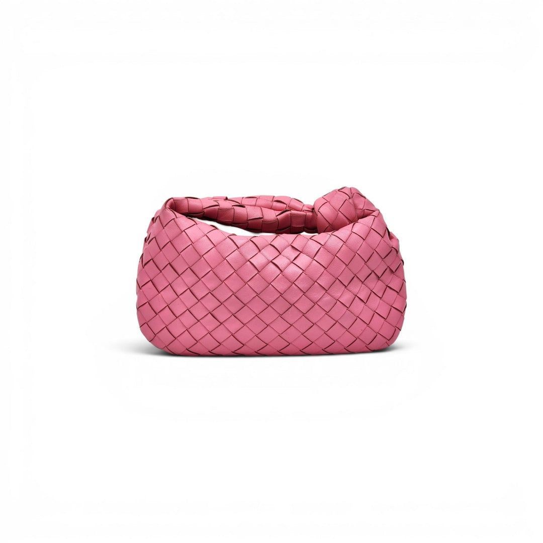 Bottega Veneta Jodie Intrecciato Leather Shoulder Hobo Bag in Pink