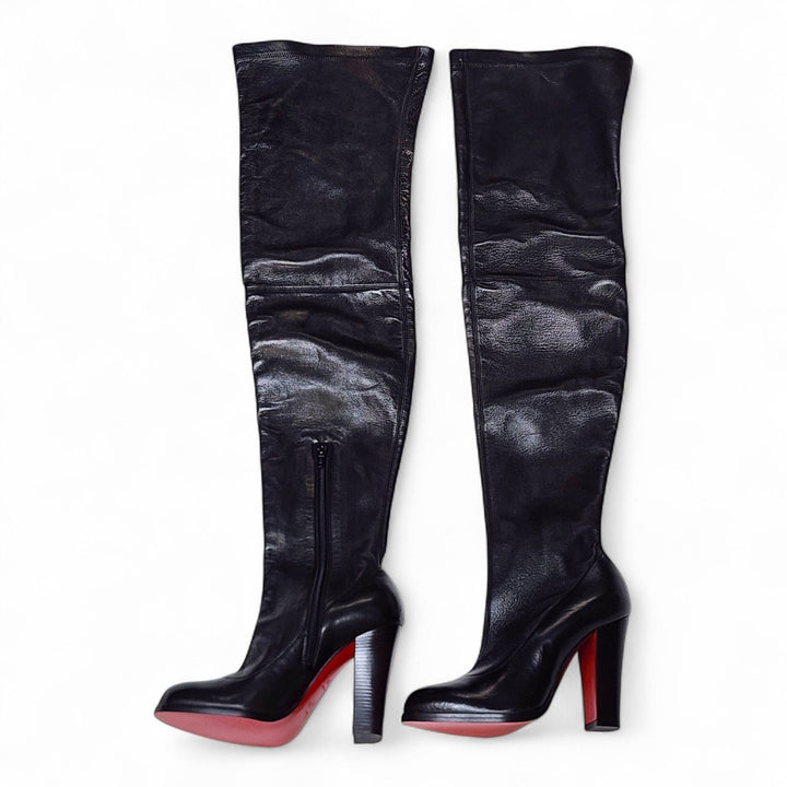Christian Louboutin Kiss Me Gena Leather Over the Knee Boots EU 37 US 6.5 $1795