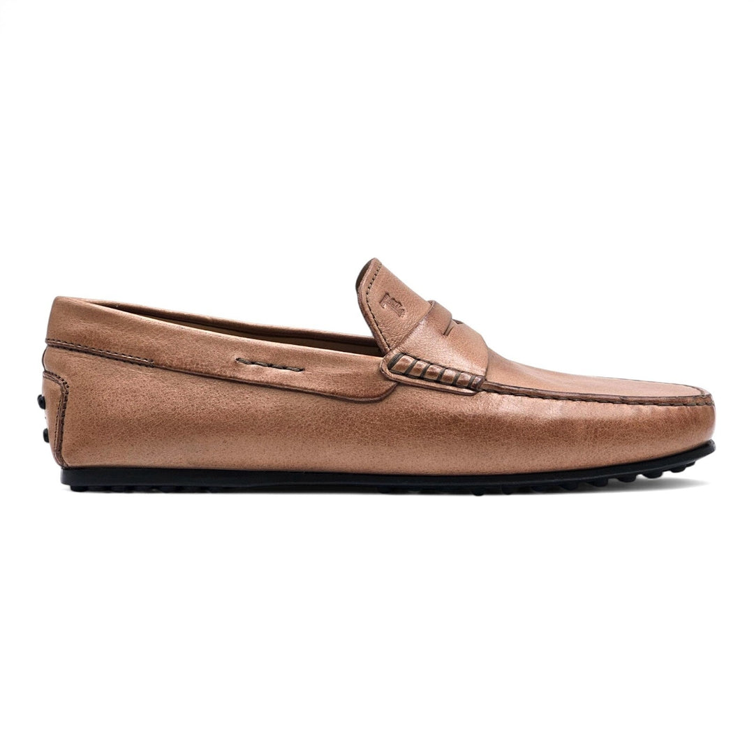 Tod's City Gommino Driving Leather Loafers Brown Size 7 US 8.5 - New $695