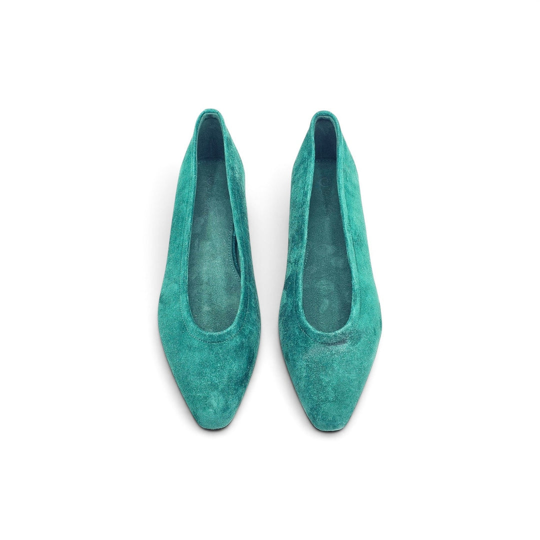Loro Piana Primula Suede Mapo Green Ballet Flats EU 37 US 7 Women - NWOB $1185
