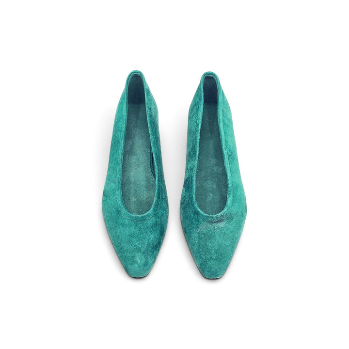 Loro Piana Primula Suede Mapo Green Ballet Flats EU 37 US 7 Women - NWOB $1185