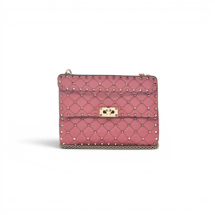 Valentino Garavani Rockstud Spike Medium Pink Leather Shoulder Bag NWOT $3500