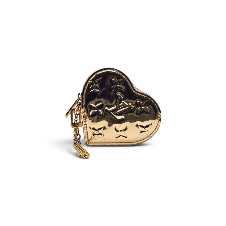 Louis Vuitton Miroir Porte Monnaie Coeur Heart Coin Purse Case Gold M93567