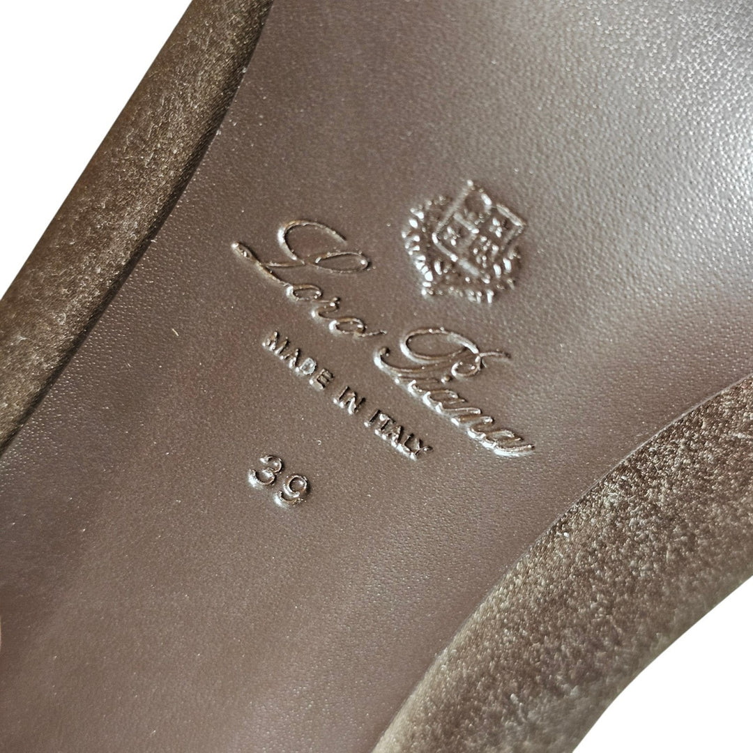 Loro Piana Alba Heeled Mules Olive Shadow FAR1163 51MM EU 39 US 9 - NWOB $1900