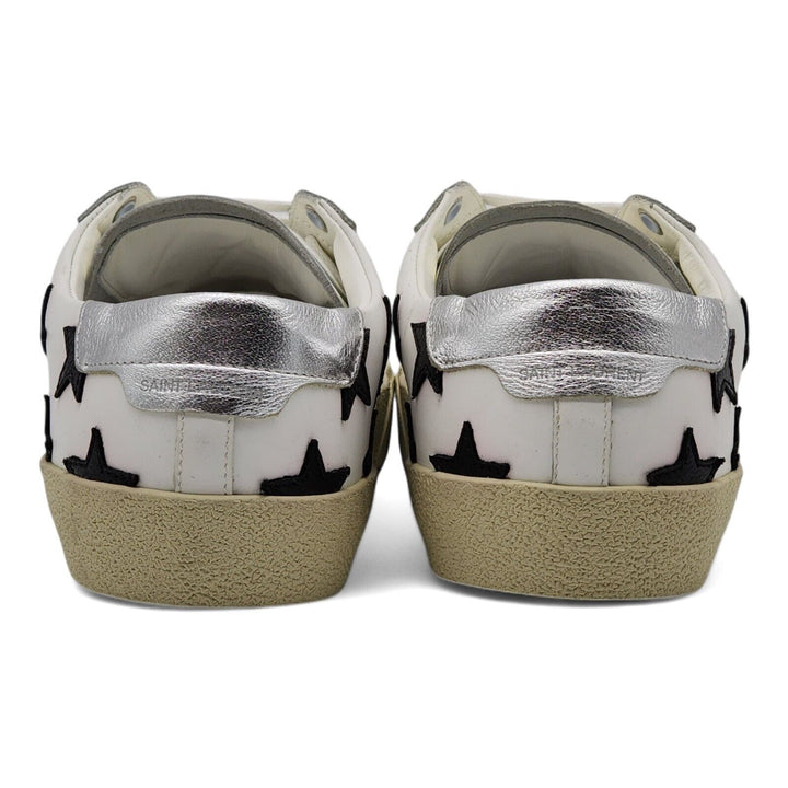 Saint Laurent Paris Court Stars Leather Sneakers White EU 41 US 8