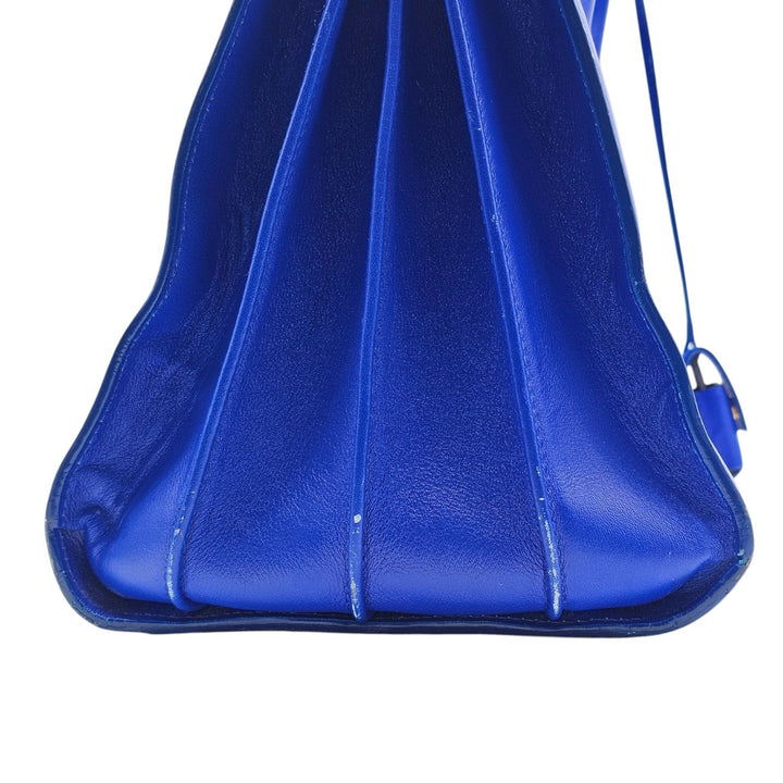 Saint Laurent Sac de Jour Medium Blue Leather Tote Bag with strap