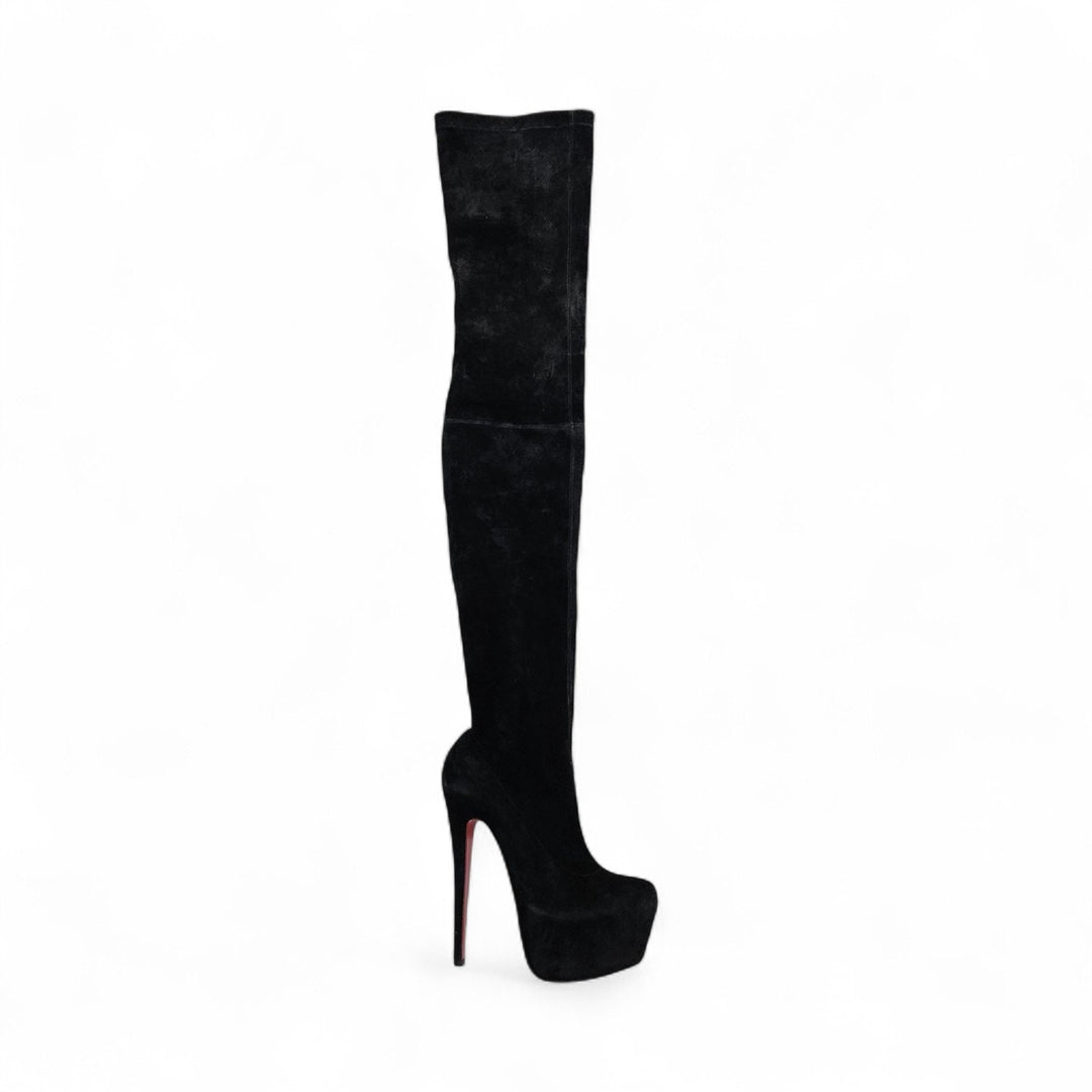 Christian Louboutin Gazolina Over the Knee Platform Suede Boots EU 37 US 6.5