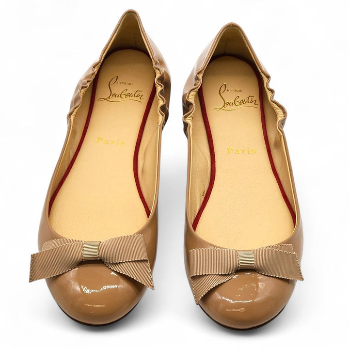 Christian Louboutin Gloriana Patent Leather Ballet Flats Nude EU 36.5 US 6