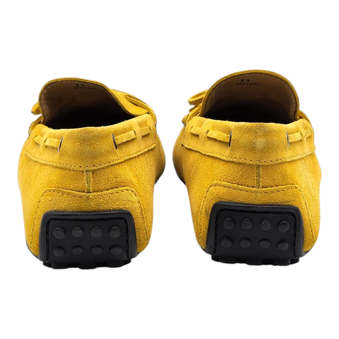 Tod's City Gommino Driving Men's Suede Loafers Yellow UK 11 US 12.5
